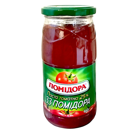 "Томатна паста "33 помідора" 25% с/б 460 г /6 шт тг ТМ Помідора "Томатна паста "33 помідора" 25% с/б 460 г /6 шт тг ТМ Помідора