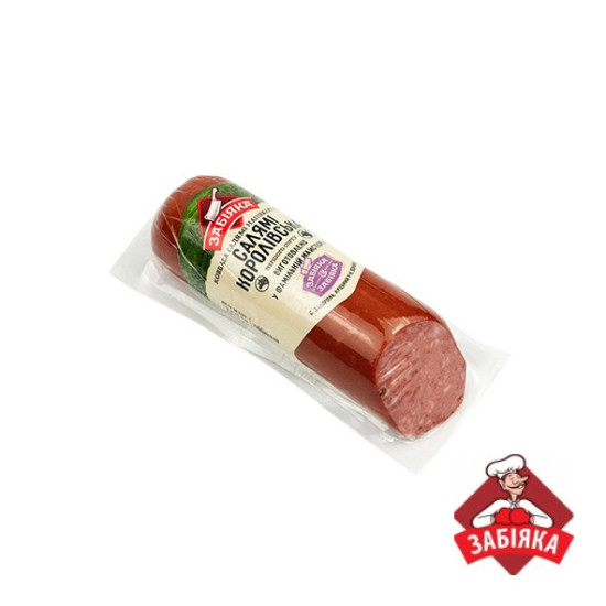 Салямі Королівська, нк 1/с (в/у 1/2 шт. 0,22 кг) ТМ "Забіяка" Регал Салямі Королівська, нк 1/с (в/у 1/2 шт. 0,22 кг) ТМ "Забіяка" Регал