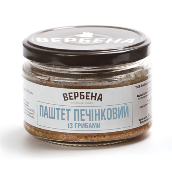 Консерва Паштет печінковий із грибами СКО 0,2 / TWIST / 6 шт кт ТМ Вербена
