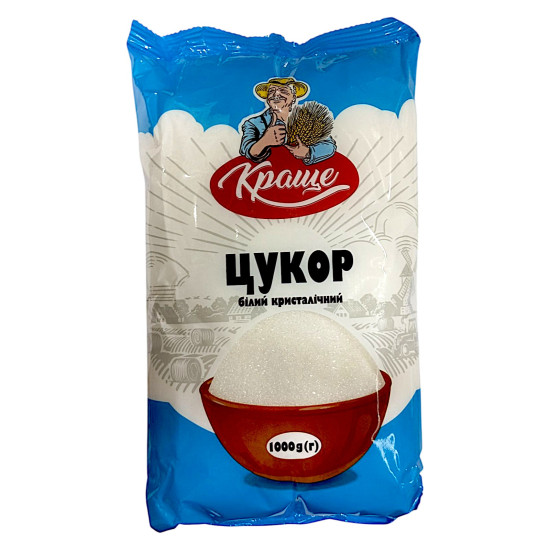 Цукор білий кристалічний в/г 1кг / 20 шт ТМ "Краще"