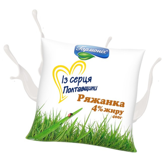 Ряжанка 4% плівка 0,4кг 21 доба, шт Ряжанка 4% плівка 0,4кг 21 доба, шт
