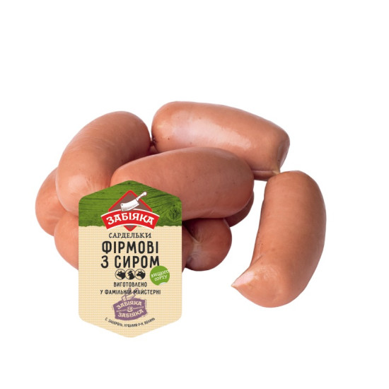 Сосиски Фірмові з сиром 1 с. (газ 0,5 кг)  ТМ "Забіяка"