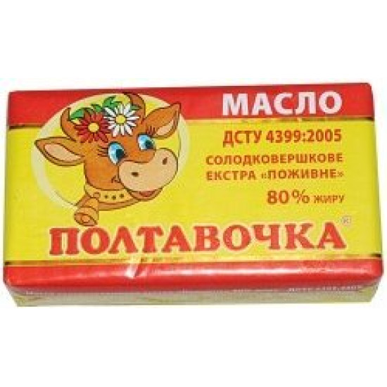 Масло с/в Поживне 80% 200 г/20 шт фольга ТМ "Полтавочка"