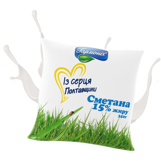 Сметана 15% плівка 0.35кг 21 доба, шт Сметана 15% плівка 0.35кг 21 доба, шт