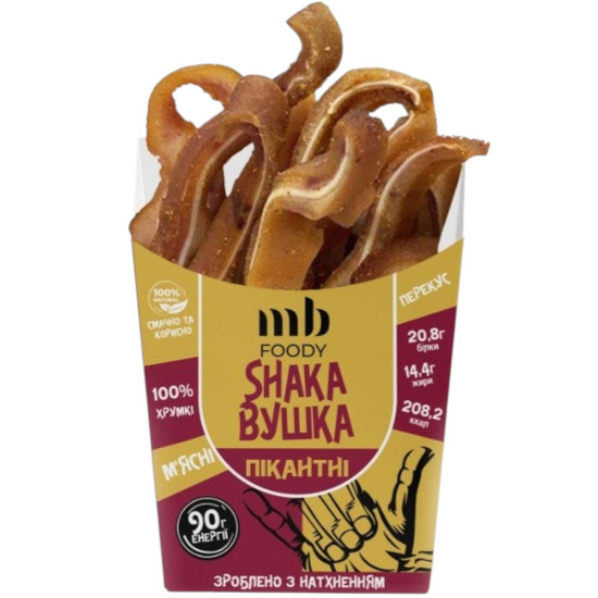 "Вушка пікантні свинина 90 г/12 шт TM MB Foody "Вушка пікантні свинина 90 г/12 шт TM MB Foody