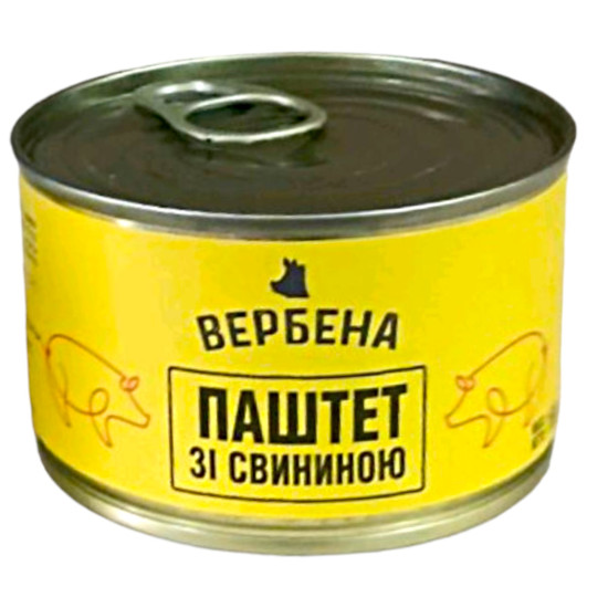 Консерва Паштет зі свининою ж/б 0,16 г / 16 шт кт ТМ Вербена